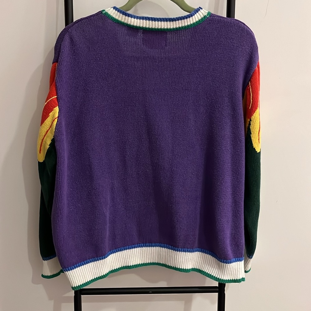Vintage Storybook Knits Y2K Parrot Cardigan Sweater Novelty 1X Cottagecore - Picture 7 of 10